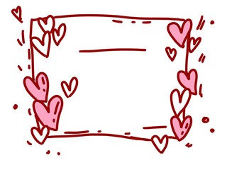 Frame with hearts. Love. Romantic. Valentine's day. wedding. Postcard