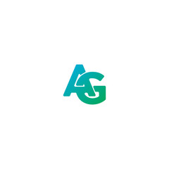Initial letter AG logo design vector