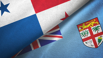 Panama and Fiji two flags textile cloth, fabric texture