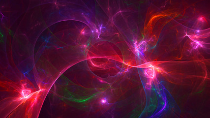 3D rendering abstract red fractal light background