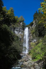 Obraz premium Maral Waterfall. The waterfall falls from a single incline, 63 m above sea level. Borcka, Macahel, Artvin, Turkey.
