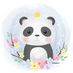 cute baby panda illustration © ariosbeth