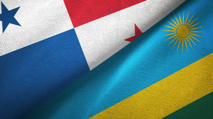 Panama and Rwanda two flags textile cloth, fabric texture
