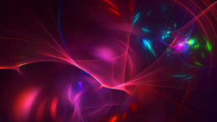 3D rendering abstract red fractal light background