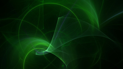 3D rendering abstract green fractal light background