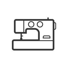Sewing machine outline single isolated vector icon. Home appliances and electronics illustration on white background