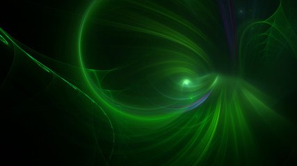 3D rendering abstract green fractal light background