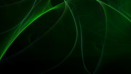 3D rendering abstract green fractal light background