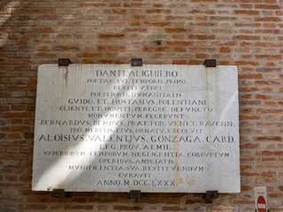  The monumental tomb of the most famous italian poet Dante Alighieri in Ravenna, Emilia Romagna,...