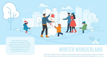Winter Wonderland Advertising Text of Flat Poster
