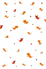 cute cartoon mouse texture pattern on white background vector illustration 
