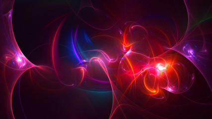 Naklejka premium 3D rendering abstract red fractal light background