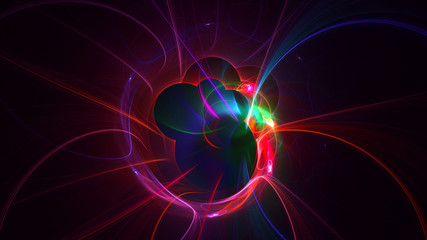 3D rendering abstract red fractal light background