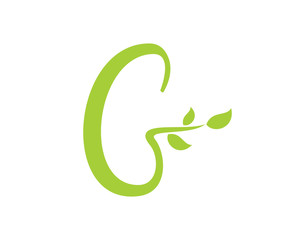 Letter G With Leaf Logo Vector 003
