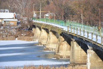 View of the waterfront on a winter day