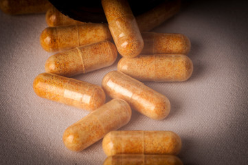 pills on white background