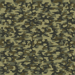 Military green camouflage pattern. Seamless fabric pattern © Key design