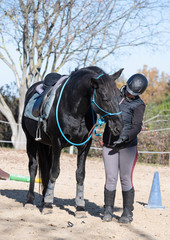 riding girl and horse