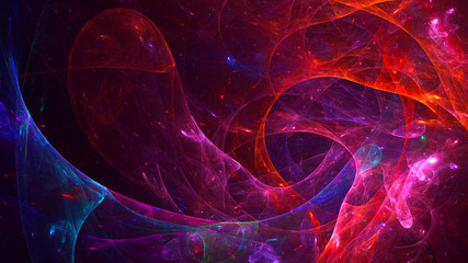 3D rendering abstract red fractal light background