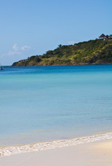Fototapeta na wymiar Antigua sea beach atlantic ocean relax island exotic sun