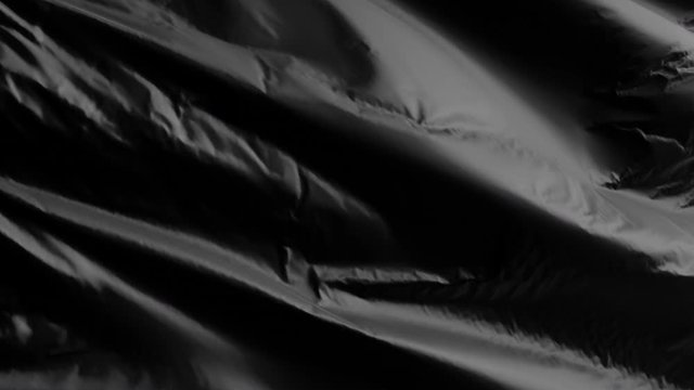 black color fabric cloth textile waving background seamless looping 3D rendering