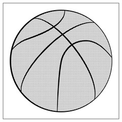 Basketball ball icon. Flat vector illustration in black on white background.