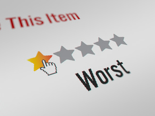 Add a Rating or Review, Display Rating/Review 1 Stars - Worst