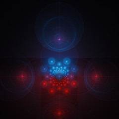 Abstract fractal art background on a dark background. Space nebula geometric ornament. Beautiful fractal illustration for creative graphic design