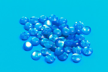 collection of vintage cloth button on colored background  - Image