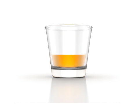 Whiskey glass scotch bourbon creative isolated on white background high resolution 3d illustration