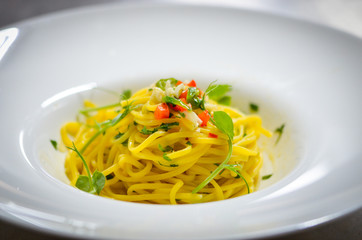 delicious italian AOP pasta with fresh pepperoni & garlic