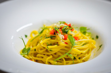 delicious italian AOP pasta with fresh pepperoni & garlic