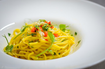 delicious italian AOP pasta with fresh pepperoni & garlic