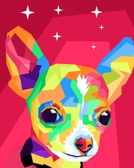 vector illustration of a colorful pop art dog