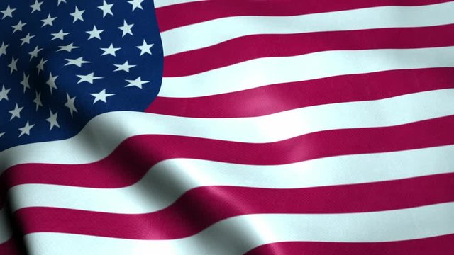 United States flag waving textile fabric textured background, seamless loop, full screen