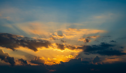 Sunset sky for background,sunrise sky and cloud at morning.