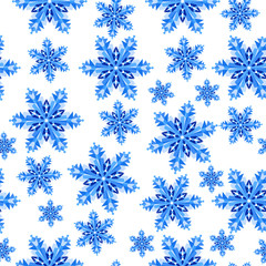 Snowflakes on seamless background. Decorative greeting card happy new year 2020 and merry Christmas.