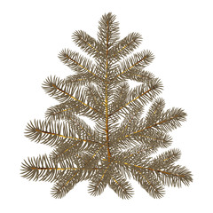Christmas tree. Realistic tree pattern. The object is suitable as an element for advertising, trade, sales, holidays,