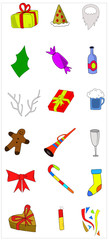 Fototapeta premium new year party hand drawn isolated in white background