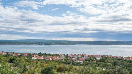 Fototapeta na wymiar Croatian Adriatic coastline natural scenery, Landscapes of the sea and coastline near Dubrovini