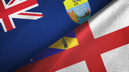 Saint Helena and Herm two flags textile cloth, fabric texture