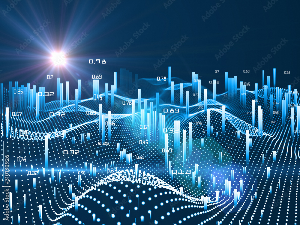 Wall mural abstract analysis infographics background. spatio temporal data. 3d diagram analysis data. big data.