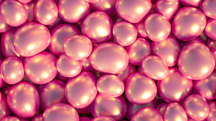 Beautiful background with beads, particles and simulation. 3d illustration, 3d rendering.