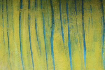 Naklejka premium striped background, yellow, green, blue colors, close up painting at wall