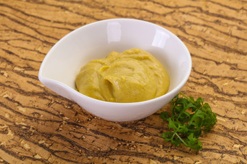 Mustard sauce in the bowl