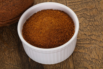 Coconut brown sugar in the bowl