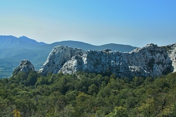 Fototapeta na wymiar Croatia-view of the mountains in the Velebit National Park