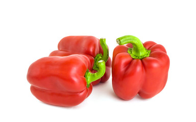 Red peppers on a white background