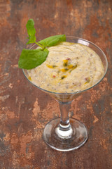 Pudding with chia and passion fruit