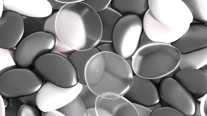 Beautiful background with beads, particles and simulation. 3d illustration, 3d rendering.